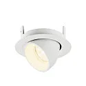 SLV Luminaria empotrable para techos NUMINOS® GIMBLE XS redondo, apto para puestos de trabajo VDU IP20, blanco, barnizado regulable