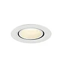SLV Luminaria empotrable para techos NUMINOS® GIMBLE XS redondo, apto para puestos de trabajo VDU IP20, blanco, barnizado regulable