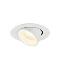 SLV Luminaria empotrable para techos NUMINOS® GIMBLE XS redondo, apto para puestos de trabajo VDU IP20, blanco, barnizado regulable