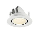 SLV Luminaria empotrable para techos NUMINOS® GIMBLE XS redondo, apto para puestos de trabajo VDU IP20, blanco, barnizado regulable