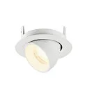 SLV Luminaria empotrable para techos NUMINOS® GIMBLE XS redondo, apto para puestos de trabajo VDU IP20, blanco, barnizado regulable