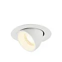 Luminaria empotrable para techos NUMINOS® GIMBLE XS redondo, apto para puestos de trabajo VDU IP20, blanco, barnizado regulable