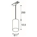 1-phase pendant luminaire ASTO TUBE with lamp socket GU10 IP20, black
