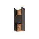 outdoor wall luminaire FLATT II PHASE up / down, sea-air resistant IP65, anthracite, brown, dark wood, lacquered dimmable