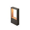 Luminaria de pie para exteriores FLATT II 36 PHASE abajo, resistente al aire marino IP65, antracita, marrón, madera oscura