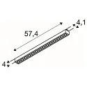 SLV Foco trifásico SIGHT EVO SINGLE 600 ON-OFF simple, angular, UGR < 19, conmutable, con rejilla IP20, negro 
