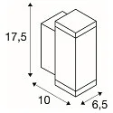 SLV Luminaria de pared para exteriores THEO PRO S SINGLE pequeño, angular, controlable por DALI, resistente al aire marino IP65