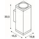 SLV Luminaria de pared para exteriores THEO PRO L UP/DOWN grande, angular, controlable por DALI, resistente al aire marino IP65