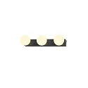 SLV Luminaria de espejo SUN MIRROR TRIPLE con botón interruptor IP44, negro, barnizado 