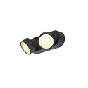 SLV Luminaria de pared y techo KALU 2.0 DOUBLE PHASE de 2 llamas, UGR < 19, giro cardánico IP20, negro regulable