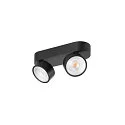 SLV Luminaria de pared y techo KALU 2.0 DOUBLE PHASE de 2 llamas, UGR < 19, giro cardánico IP20, negro regulable