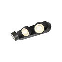 SLV Luminaria de pared y techo KALU 2.0 TRIPLE PHASE de 3 llamas, UGR < 19, giro cardánico IP20, negro regulable