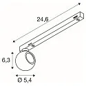 Foco monofásico DYSKO giro cardánico, en forma de bala IP20, brillante, dorado regulable