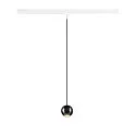 Luminaria colgante de 1 fase DYSKO abajo, en forma de bala IP20, brillante, negro regulable