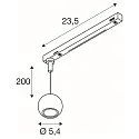 SLV 1-phase pendant luminaire DYSKO down, ball shaped IP20, glossy, black dimmable