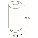 Luminaria de mesa PANTILO SLIM cilíndrico E27, cromo regulable