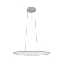 SLV Luminaria colgante PANEL 60 redondo, apto para puestos de trabajo VDU IP20, gris regulable