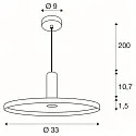 SLV pendant luminaire LALU® SET PLATE 33 E27 IP20, black dimmable
