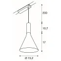 SLV 1-phase pendant luminaire LALU® SET CONE 15 with shade, CCT Switch, set of 1 IP20, black dimmable