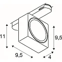 SLV 3-phase spot EURO CUBE 2 M PHASE flat, square, cardanic IP20, black, white dimmable