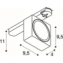 SLV 3-phase spot EURO CUBE 2 M DALI flat, square, DALI controllable, cardanic IP20, black dimmable