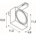 SLV Foco trifásico EURO CUBE 2 L PHASE plano, cuadrado, UGR < 19, cardánico IP20, negro, blanco regulable