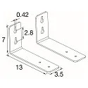 SLV wall holder BATTEN FLAT P / WALL-DOWNBEAM rigid, set of 2, stainless steel