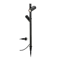 Luminaria con pincho de tierra HELIA SLIM POLE DOUBLE con enchufe IP65, negro