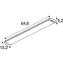 SLV light bar BATTEN FLAT P 600 27 830/840/850 ML, DALI2 WH IP44, white dimmable 12W 1505lm 3000|5000K CRI 80-89 6.46cm