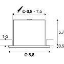ceiling recessed luminaire UNIVERSAL DOWNLIGHT FIX with cover IP65