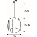 Luminaria colgante trifásica HAVEN 25 con portalámpara E27 IP20, dorado