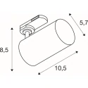 SLV Foco trifásico ENOLA 2.0 M 3PH SINGLE QPAR51 de 1 llama, con adaptador, con portalámpara GU10 IP20, negro