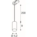 Luminaria colgante trifásica PENDELLEUCHTE ENOLA 2.0 M 3PH PD SINGLE GU10 PAR11 de 1 llama, con portalámpara GU10 IP20, negro