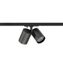 SLV Foco monofásico BIMA 2.0 1PH DOUBLE QPAR51 de 2 llamas, cardánico, con portalámpara GU10 IP20, negro