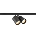 SLV Foco monofásico BIMA 2.0 1PH DOUBLE QPAR51 de 2 llamas, cardánico, con portalámpara GU10 IP20, negro