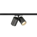 SLV Foco monofásico BIMA 2.0 1PH DOUBLE QPAR51 de 2 llamas, cardánico, con portalámpara GU10 IP20, negro