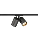 SLV Foco monofásico BIMA 2.0 1PH DOUBLE QPAR51 de 2 llamas, cardánico, con portalámpara GU10 IP20, negro