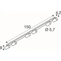 Luminaria de techo ENOLA 2.0 M CL SIX QPAR51 LONG de 6 llamas, lang, con portalámpara GU10 IP20, negro