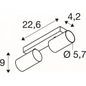 SLV Luminaria de techo ENOLA 2.0 M CL DOUBLE GU10 QPAR51 de 2 llamas, simétrico, con portalámpara GU10 IP20, negro