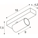 Luminaria de pared y techo ENOLA 2.0 S CW SINGLE PAR11 eckig de 1 llama, angular, con portalámpara GU10 IP20, negro