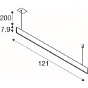 Luminaria colgante LINIUS 120 PD DALI RECESSED versión incorporada, controlable por DALI IP20, latón regulable