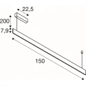 SLV Luminaria colgante LINIUS 150 PD DALI ROSETTE controlable por DALI, con baldaquino IP20, latón regulable