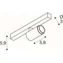 Proyector para raíl GRIP! S 48V DALI STANDARD TRACK cardánico IP20, dorado, negro regulable