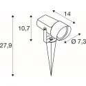 SLV Luminaria con pincho SYNA SHADE SPIKE GU10 con enchufe, con portalámpara GU10 IP65, color oxidado