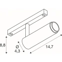 Proyector para raíl GRIP! M 48V DALI (DEEP & RECESSED TRACK) cardánico IP20, dorado, negro regulable