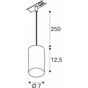 Luminaria colgante de 1 fase ASTO TUBE SMART SET 1PH PD GU10 juego de 1, controlable por ZigBee, con portalámpara GU10 IP20
