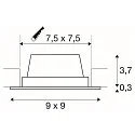 SLV Luminaria empotrable FRAME BASIC LED SET incl. conductor, negro 450lm 3000K 90° 90° CRI 80