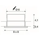 Luminaria empotrable para techos PATTA-I SQUARE angular, rígido IP65 / IP20