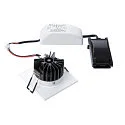 SLV LED Ceiling recessed luminaire PATTA-I, square, 12W, COB LED, 38°, 3000K, IP65, incl. Driver, white