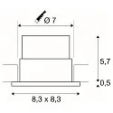 Luminaria empotrable para techos PATTA-F SQUARE angular, rígido, retroceder IP65 / IP20